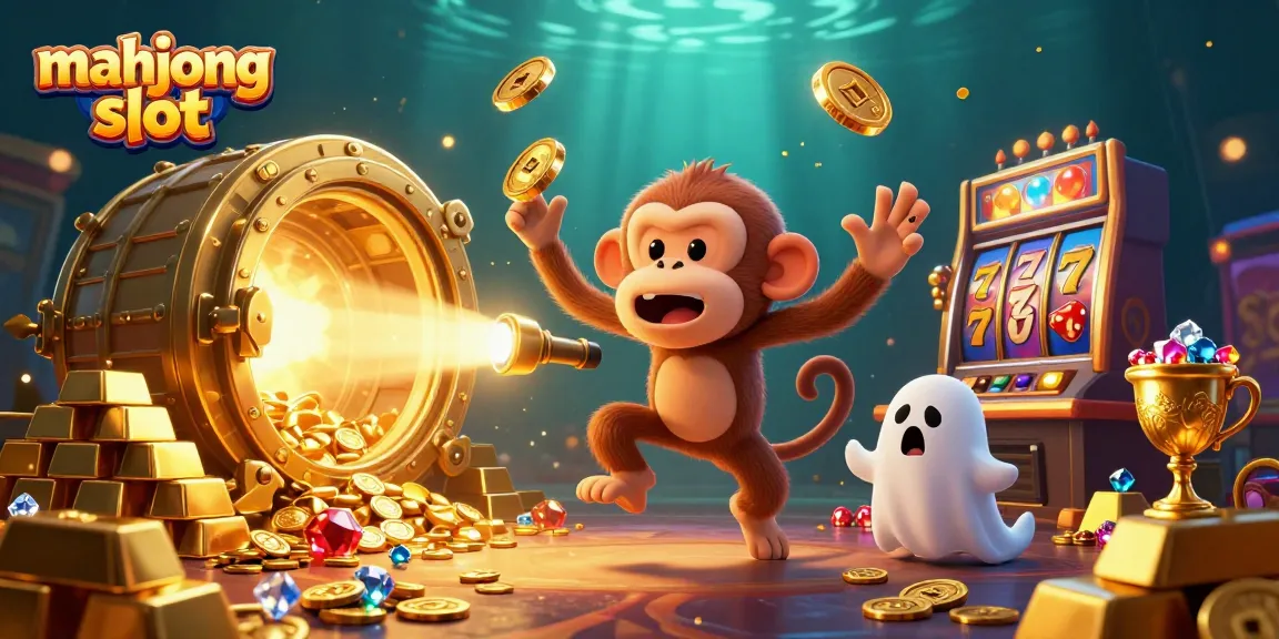 Engage with the mahjong slot in this vibrant animated casino scene featuring exciting elements.
