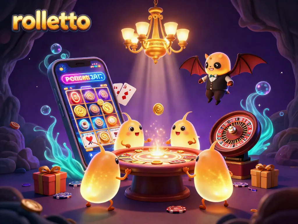 Experience rolletto's thrilling cave casino with animated glowworms and dynamic gaming elements.