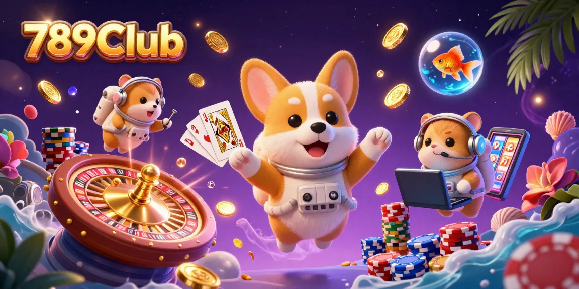 Experience thrilling games at 789Club with excitement, floating coins, and whimsical characters!