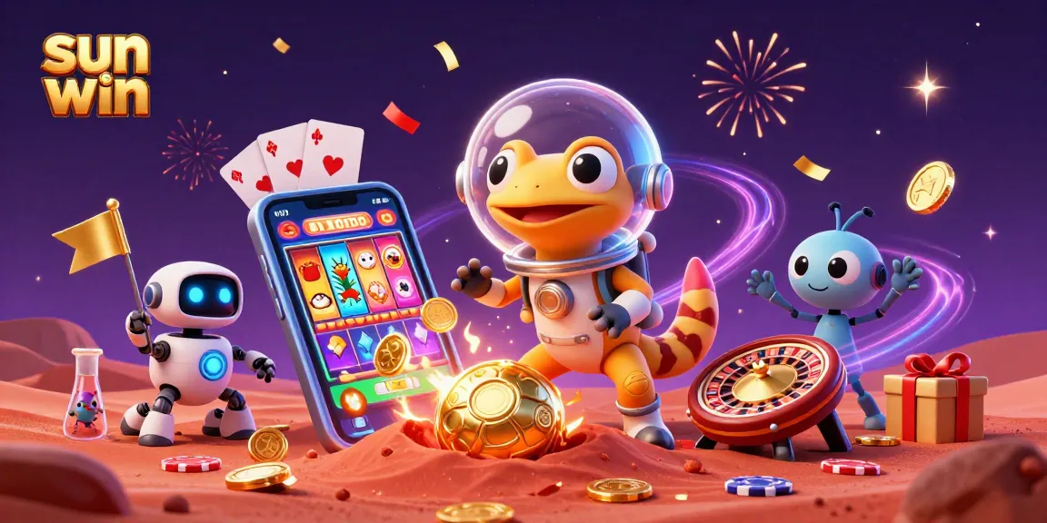 Join the excitement at sun win with a Martian gecko discovering a golden casino on Mars!